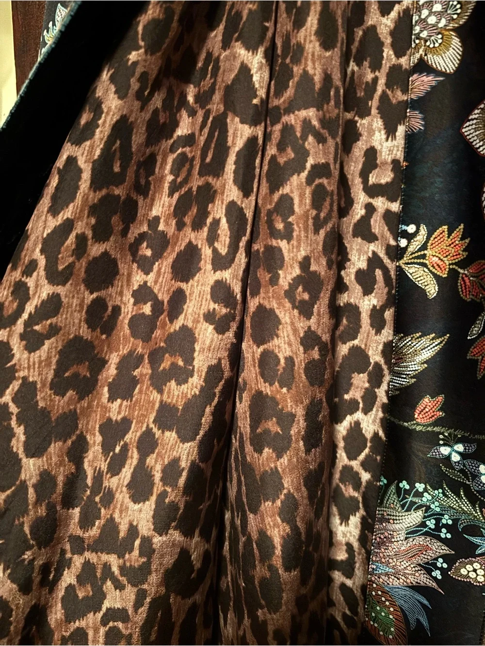 Johnny Was Workshop Black Satin “Smoking Jacket” with Multicolor Embroidery - Picture 2 of 3